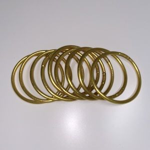 Budhagirl Gold Bangles- set of 9, size XL